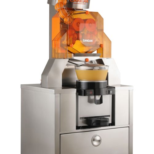 0208 AUTOMATIC ORANGE JUICER WITH COOLER SYSTEM AND STAND