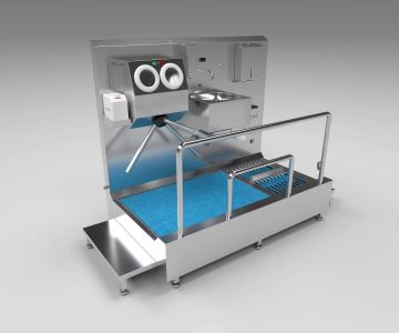 Horizontal Brush Hand and Foot Disinfectant Machine With Sink Turnstile-19EF