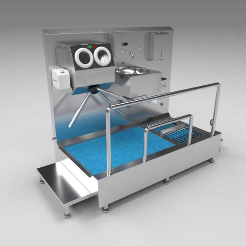 Horizontal Brush Hand and Foot Disinfectant Machine With Sink Turnstile-19EF