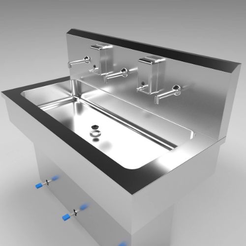 Triple Double Foot Pedal Hand Washing Sink-3AP