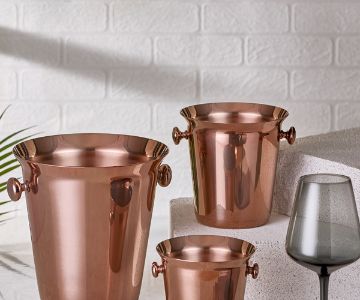 COPPER RETRO BUCKET TABLEWARE AND SERVICE
