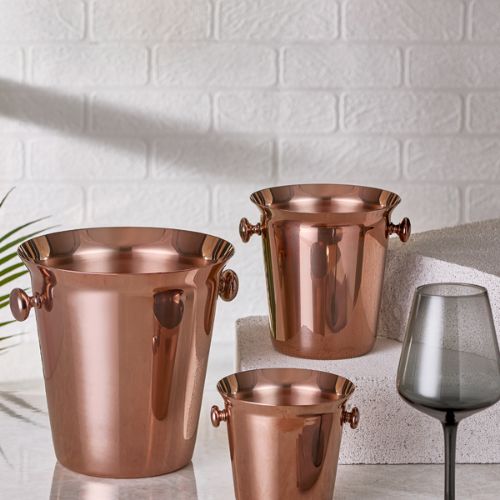 COPPER RETRO BUCKET TABLEWARE AND SERVICE