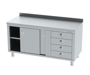 70719801326000  WORK TABLE DRAWERS, SLIDING DOORS AND INTERMEDIATE SHELF 1900x700x850mm.