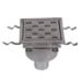 NOVA STAINLESS STEEL FLOOR STRAINER WITH BOTTOM OUTLET 210x210 mm DN 70 PVC OUTLET
