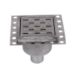 NOVA STAINLESS STEEL FLOOR STRAINER WITH BOTTOM OUTLET 210x210 mm DN 70 PVC OUTLET