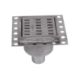NOVA STAINLESS STEEL FLOOR STRAINER WITH BOTTOM OUTLET 210x210 mm DN 70 PVC OUTLET