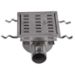 NOVA STAINLESS STEEL FLOOR STRAINER HORIZONTAL OUTLET 210x210 mm DN 50 PVC OUTLET