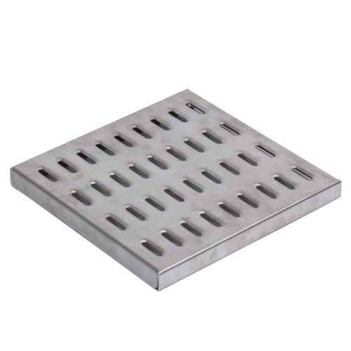 Stainless Steel Floor Strainer Bottom Outlet 300x300 mm DN 75 PVC OUTLET Nova Stainless
