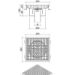 Stainless Steel Floor Strainer Bottom Outlet 300x300 mm DN 75 PVC OUTLET Nova Stainless