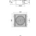 Stainless Steel Floor Strainer Horizontal Outlet 300x300 mm DN 50 PVC OUTLET Nova Stainless