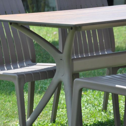 California Armless Compact 70*120 Cappicino Table Set